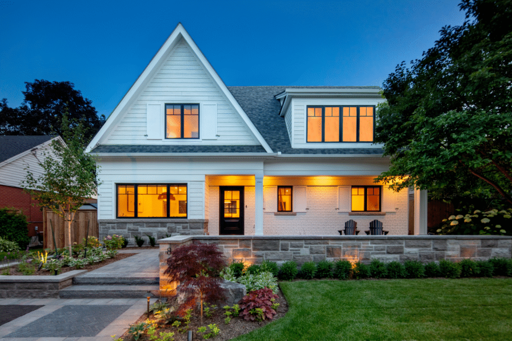 Custom home rebuilt on an existing Burlington property by Catlin